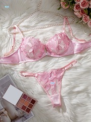 Valentine's Day Gift Delicate Multi Color Lace Lingerie Set