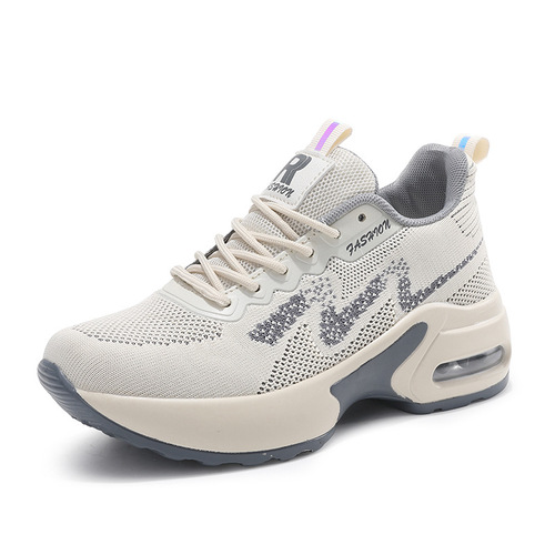 068女鞋厚底内增高气垫运动鞋春夏低帮飞织网布面休闲鞋跑步潮鞋
