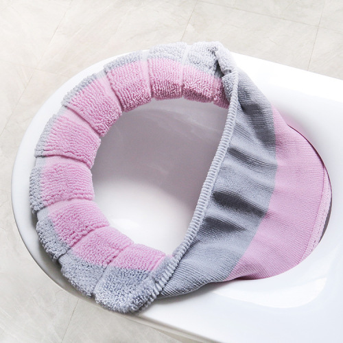 Universal knitted toilet seat Nordic color pumpkin pattern toilet cover washable home thickened toilet seat