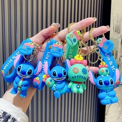 100種類の古典的なスティッチ公仔シリカゲルキーアクセサリーpvc人形機小プレゼントストラップ