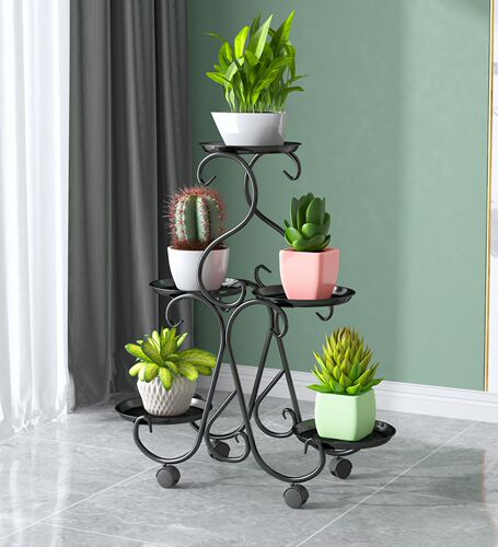 Floral Stand Indoor Living Room Balcony Iron Multi-Layer Shelf Household Floor-Standing Heavy Duty Spider Plant Philodendron Flower New Arrival