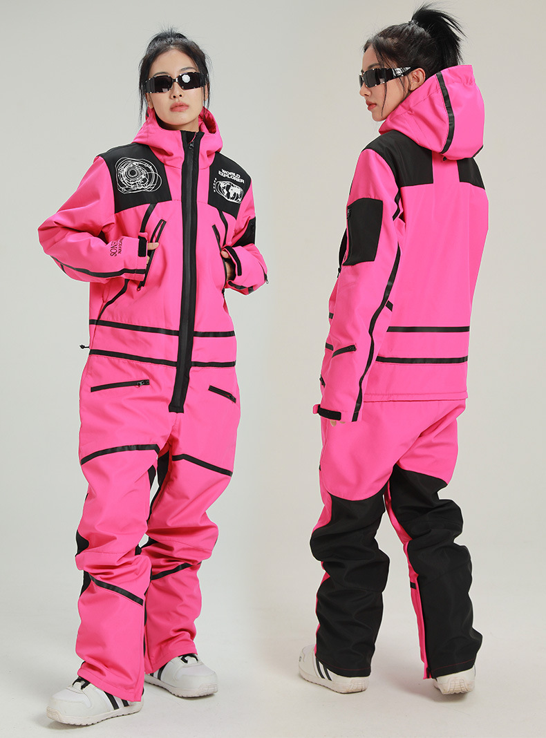 Profesjonalny jednoczęściowy kombinezon snowboardowy męski i damski kombinezon snowboardowy pogrubiony para podwójna deska jednoczęściowy_voghion.com