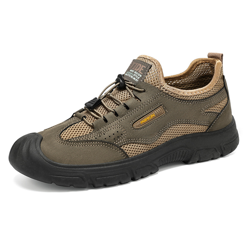 Zapatos casuales para hombre para exteriores, estilo primavera, modernos y versátiles, zapatos transpirables con suela blanda, zapatos de senderismo de malla poco profunda para hombre