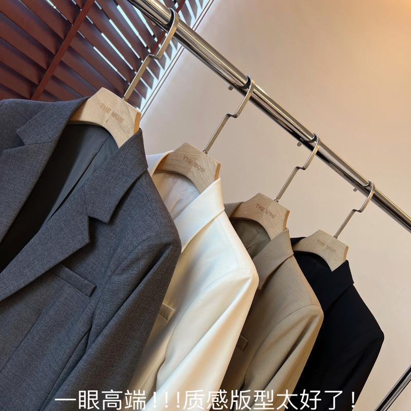 客供订单立体裁剪精湛工艺羊毛混纺修身显瘦一粒扣纯色西装外套女|undefined