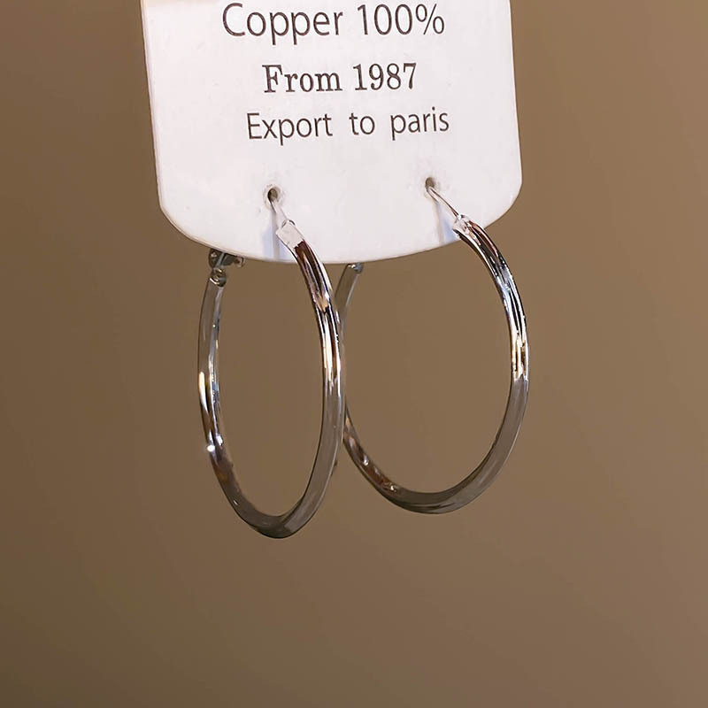 Серебряные большие серьги-кольца [диаметр около 3,5 см]