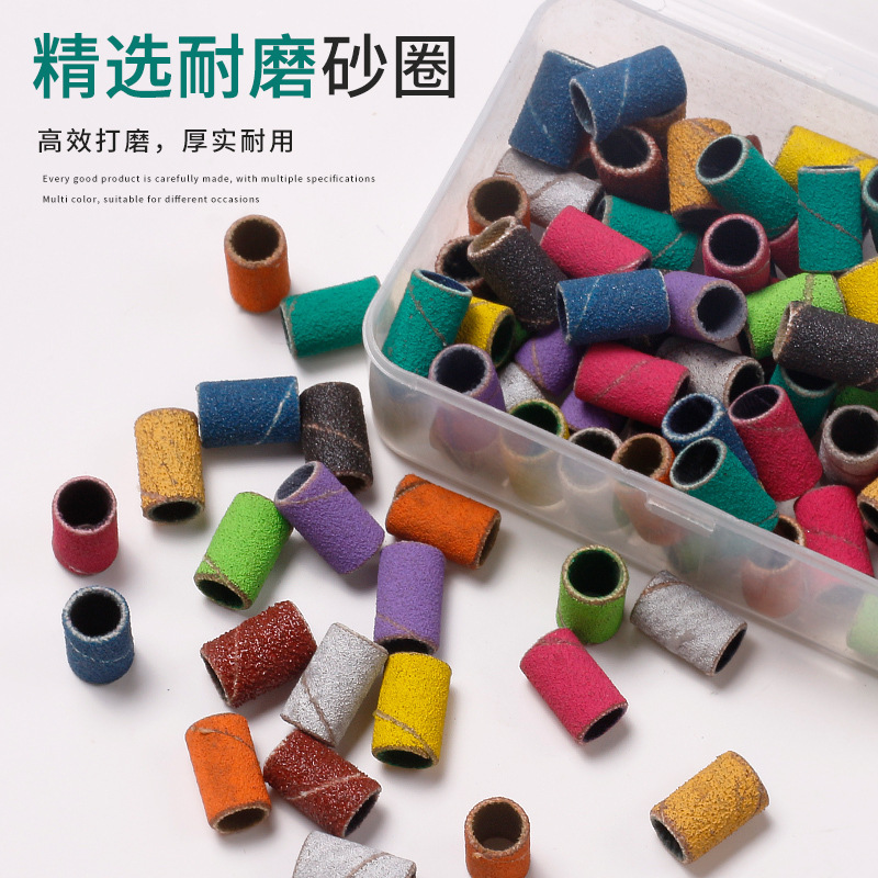 Anillo de lija de pulido de uñas, anillo de lija de pulido de pulido de color especial para máquina de pulido