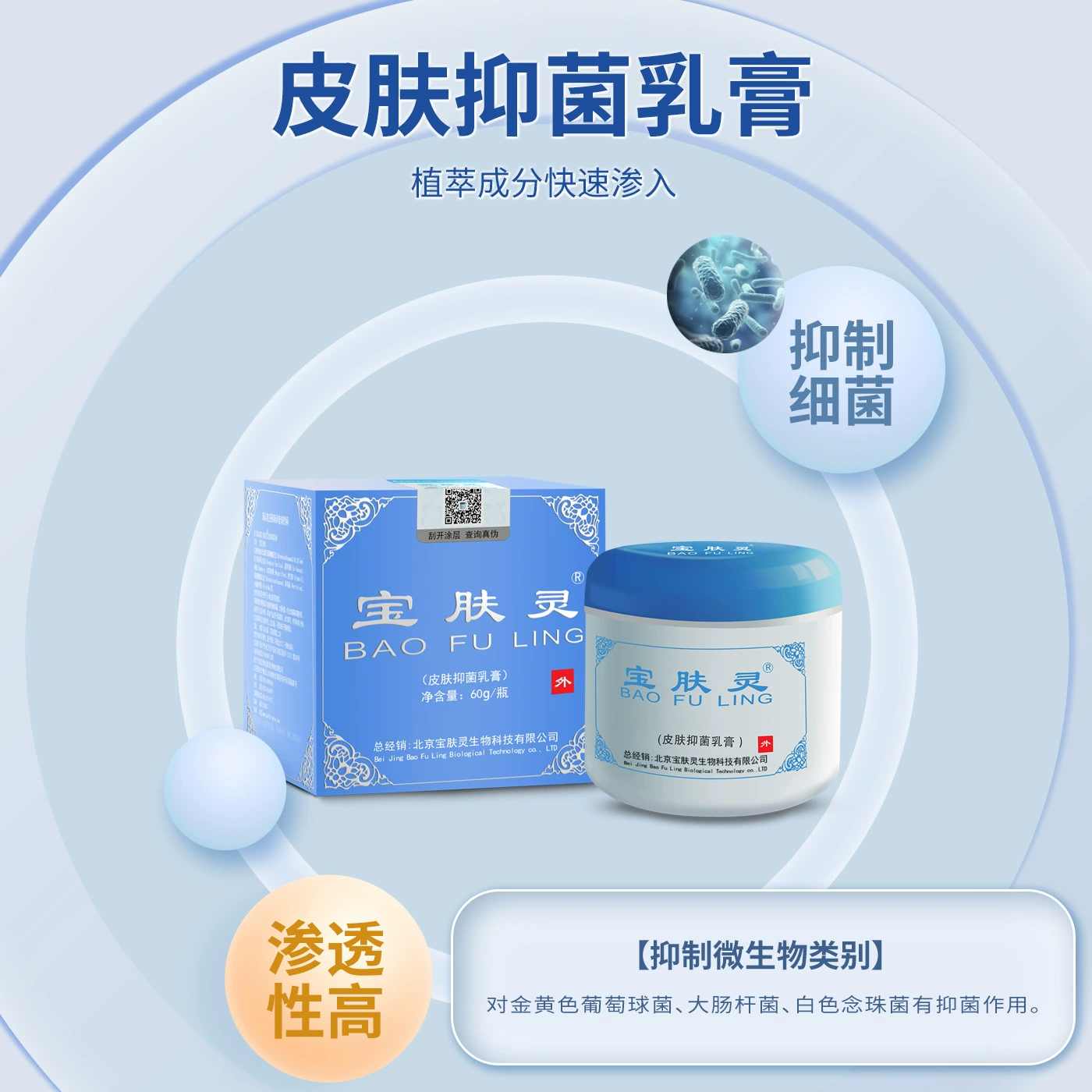 Оригинальный антибактериальный крем Baofulin 60г от зуда, оптовая продажа от производителя, мазь