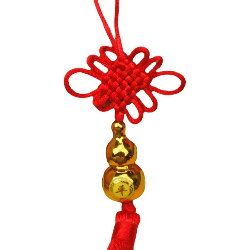 Оптовая продажа золотого юаня тыквы тыквы с кисточкой китайский узел подвеска для дома бонсай украшения праздничный подарок подвеска
