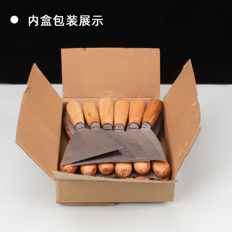 Cuchillo de masilla de mango redondo al por mayor de fábrica cuchillo de masilla de mango de madera cuchilla de acero al carbono cuchilla de limpieza raspador cuchillo de masilla cuchillo por lotes