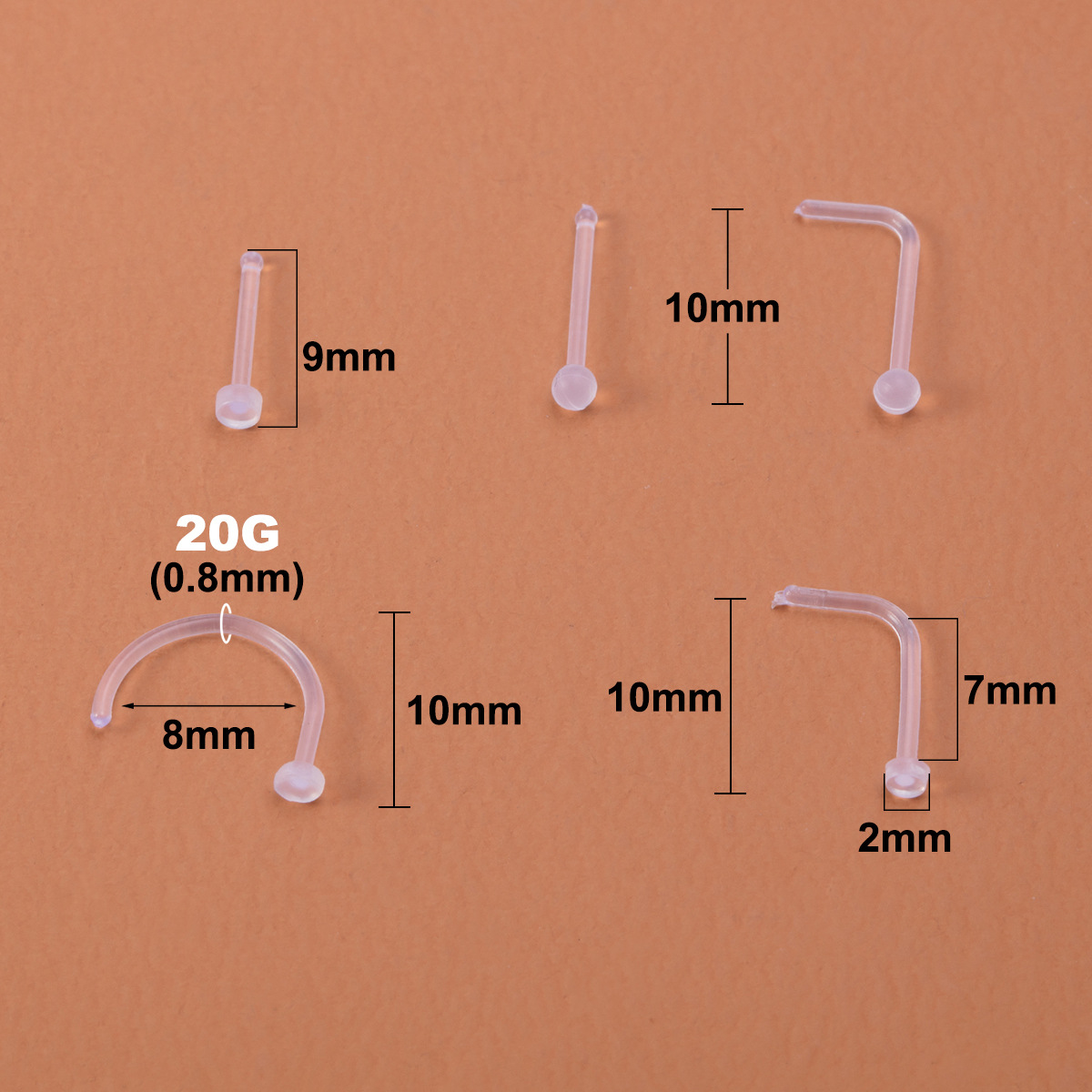 Simple Style Solid Color Arylic Nose studs 1 Set