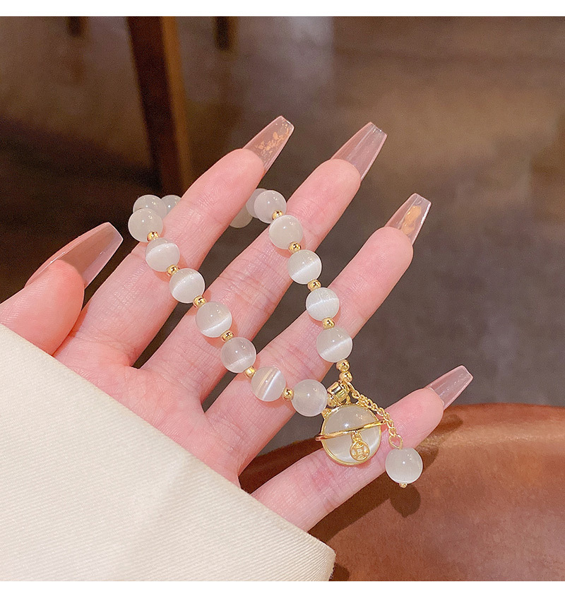 Retro Geometric Titanium Steel Opal Bracelets