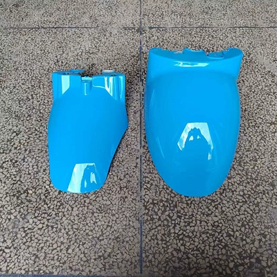 Motorcycle Fender: Turtle King, front water shield for - powder-blue-small-turtle-king-front-mudguard-comes-with-installation-screws
