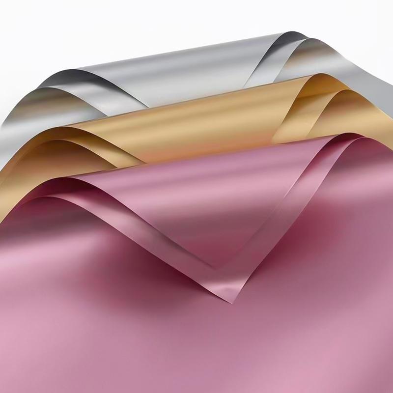 昌易批发 双面纯色鎏金纸防水欧雅纸花束高质感包装纸花店花艺