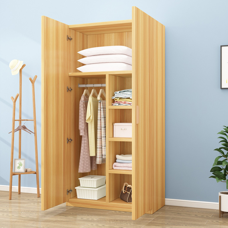 Fábrica de comercio exterior armario de madera maciza armario de almacenamiento tipo tablero gimnasio casa de alquiler dormitorio simple armario