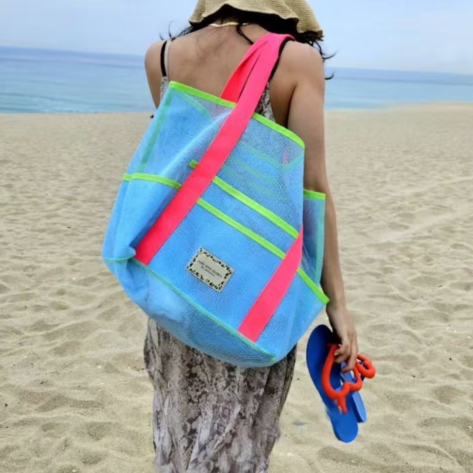 批发欧美大容量沙滩包 旅行度假游泳收纳袋 户外便捷单肩包