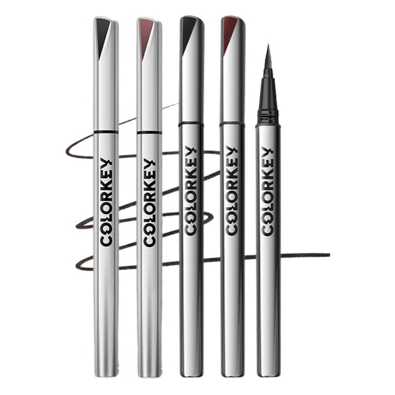 Colorfulkey Colachi Small Silver Tube Liquid Eyeliner Pen Anchor Same Colorful Sweat-Resistant Brown Diamond Eyeliner Pen