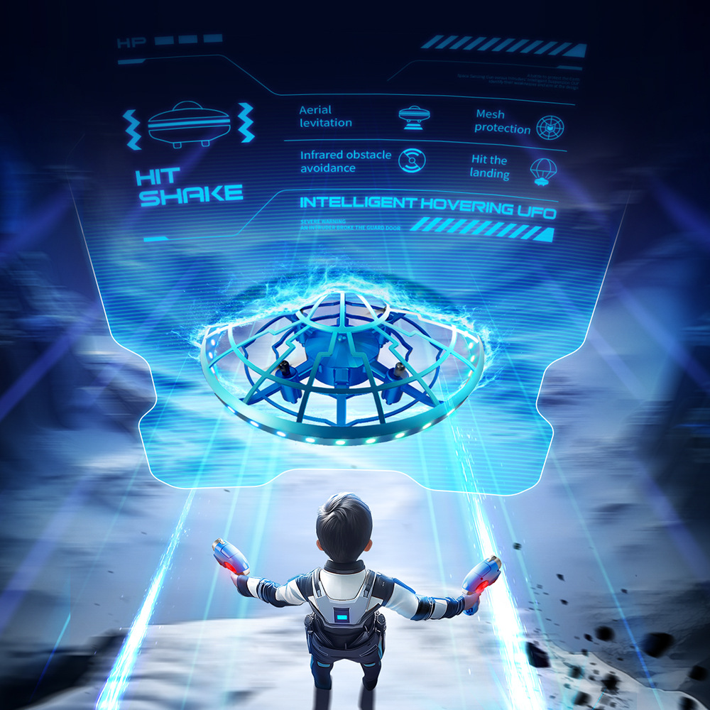 Dron Cuatricóptero de Inducción XS4 de Plástico, Control por Inducción, Giro Flotante, para Niños
