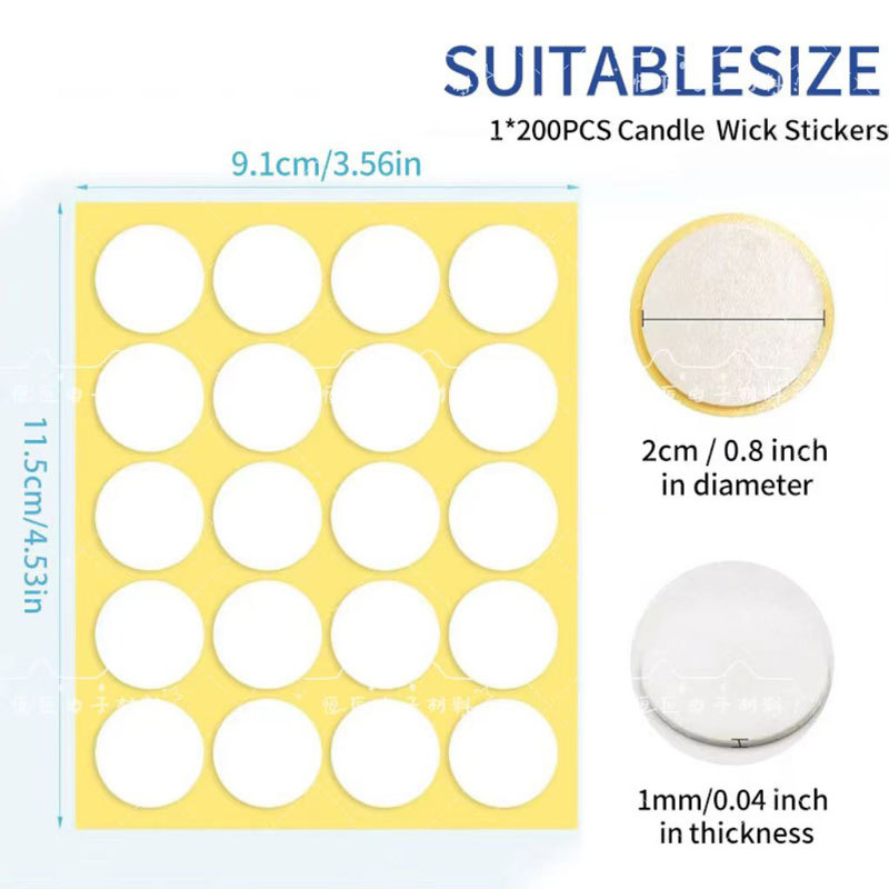 Suministro Transfronterizo de Pegatinas de Espuma para Mechas de Velas Redondas, Materiales para Manualidades, Pegatinas de Doble Cara, Cinta de Espuma de Doble Cara Resistente a Altas Temperaturas image 8