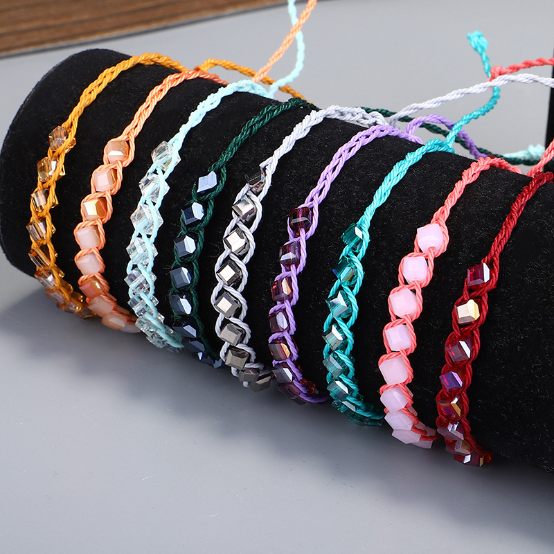 Ethnic Style Geometric rope Knitting Artificial Crystal Womenu0027S Bracelets