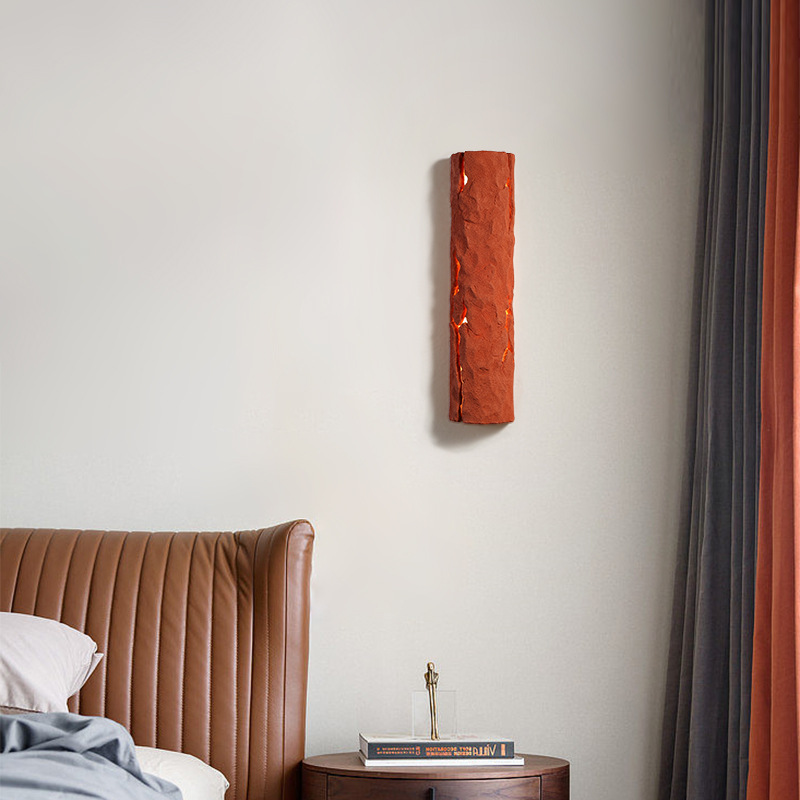 Lámpara de pared de cabezal de cama dormitorio nórdico viento silencioso red atmósfera de vivienda roja luces decorativas creativas al aire libre lámparas impermeables 522L