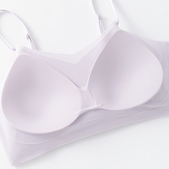 Ultra-thin seamless beauty back fixed cup ice silk underwear summer small chest gathered no steel ring breathable cold sling wrapped chest