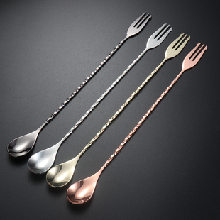 ✅ Stainless Steel Bar Spoon Milk Tea Shop Bar Spoon Cocktail Mixing Stick Cocktail Stirring Long Bar Coffee Milk Tea Stirring