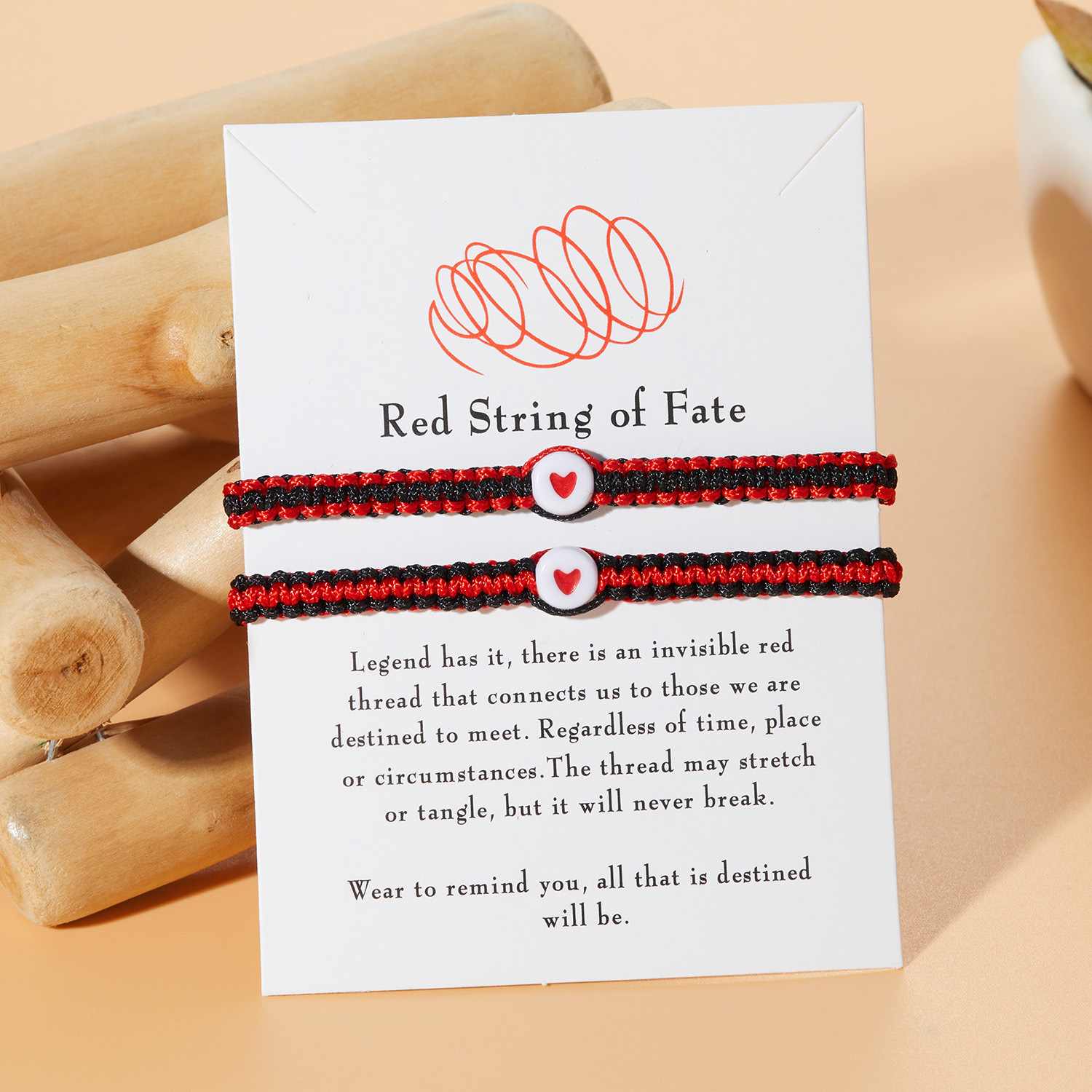 Vendita calda creativo due pezzi rosso corda braccialetto fortunato fatto a mano tessitura amore coppia fidanzata gioielli_voghion.com