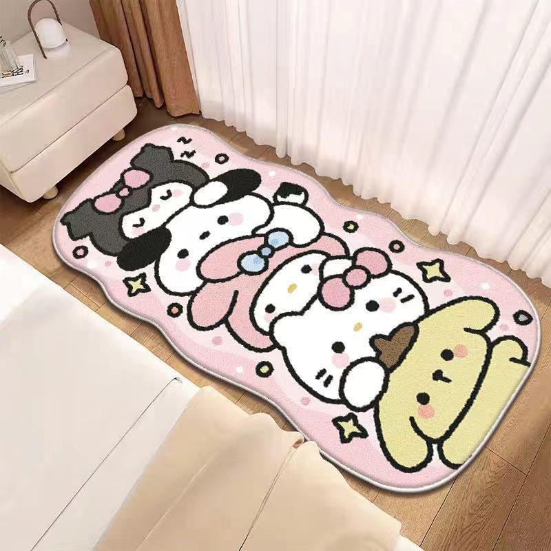 模造カシミヤカーペット、寝室のベッドサイドブランケット、かわいい漫画の厚みのある柔らかいカーペット、リビングルームの汚れにくいお手入れが簡単なコーヒーテーブルブランケット|undefined