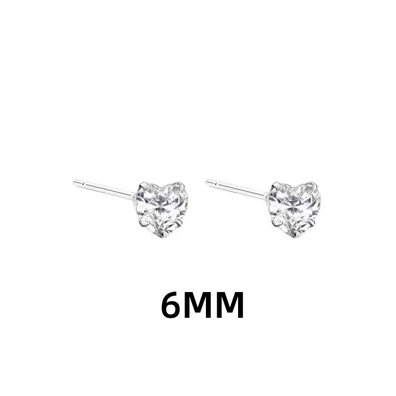 6MM 러브 이어링 / 구리(화이트 골드)