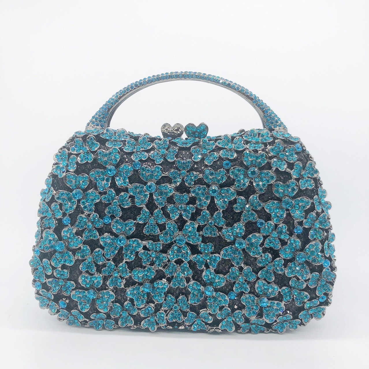 Bolsas de cadena de mango duro color sólido oval pequeña exposición oro lujo bolsas estereoscópicas bolsas de maquillaje bolsas de cena rosa