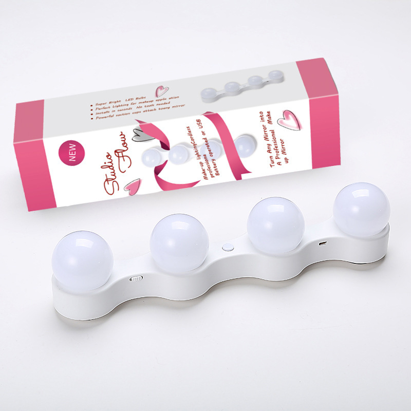 LED Mirror Front Light Bathroom Dressing Table Light Makeup Lamp Portable Makeup Mirror Lamp 4 Bulb Buyable Lamp Mirror Lamp LED Mirror Front Light Bathroom Dressing Table Light Makeup Lamp Portable Makeup Mirror Lamp 4 Bulb Buyable Lamp Mirror Lamp