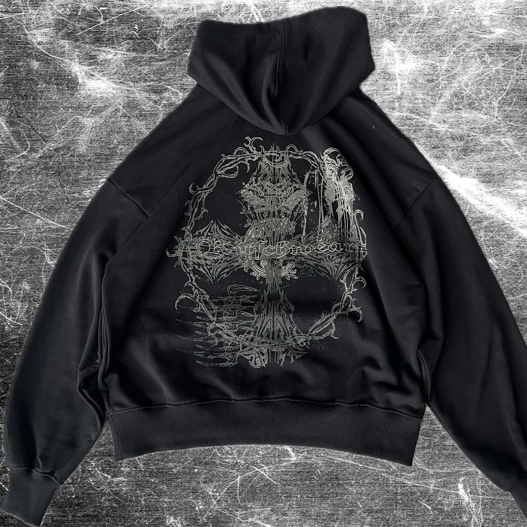 ​Dark Aesthetic 3D Print Hoodie – Oversized Pullover With Drop Shoulder & Kangaroo Pocket (S-5XL, Unisex Streetwear)​_viptrois.com