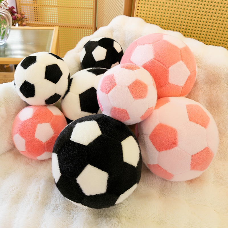 Cross-Border New Football Basketball Colorful Spherical Plush Toy Cute Children Boy Birthday Gift Grabber Doll