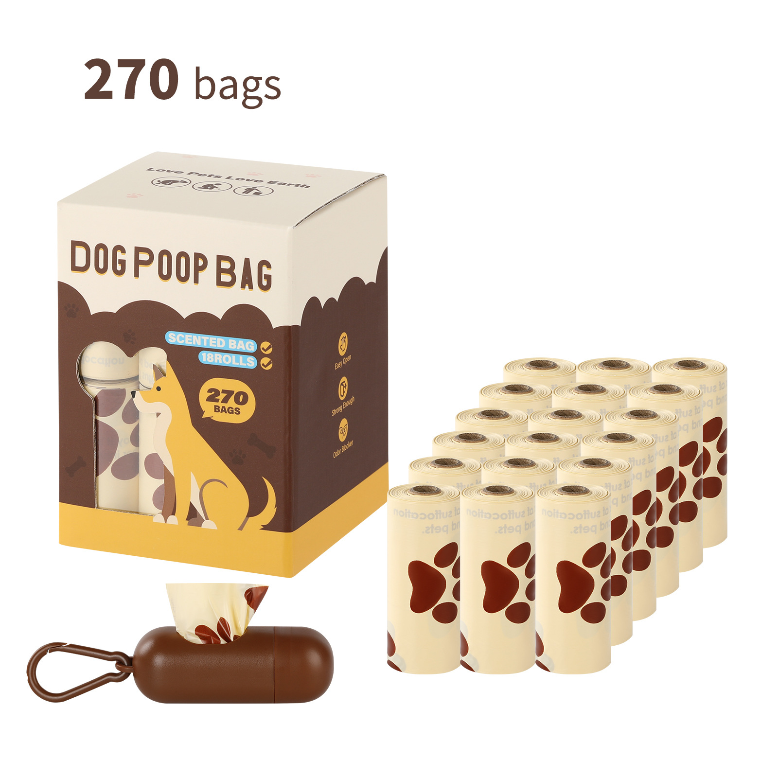 18 rollos + Caja dispensadora / sabor a leche