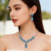 新娘首饰套装高级感两件套项链耳环手链婚纱礼服奢华优雅百搭配饰