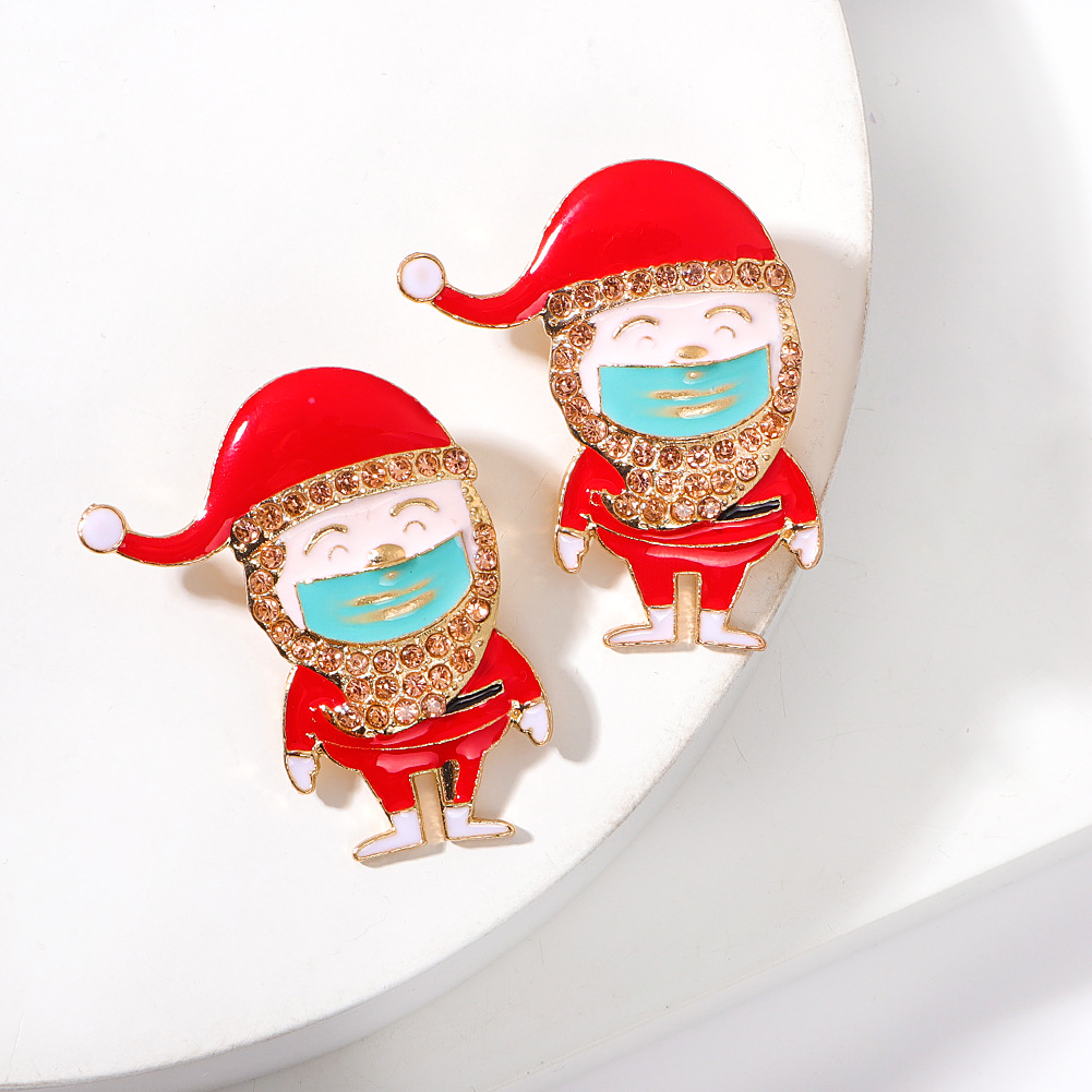 Alloy Material 1 Pair Christmas Cute Christmas Tree Santa Claus Alloy Drop Earrings