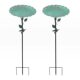 Cross-border Amazon hot lawn rust-proof ground plug metal lotus leaf bird bath shepherd hook bird feeder