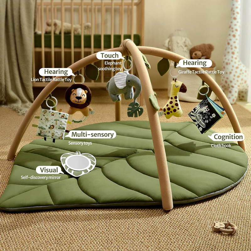 Fitness Rack Baby Crawling Mat, Uniquely Shaped Creative Leaf Baby Play Mat, Bay Window Floor Mat, Baby Crawling Mat