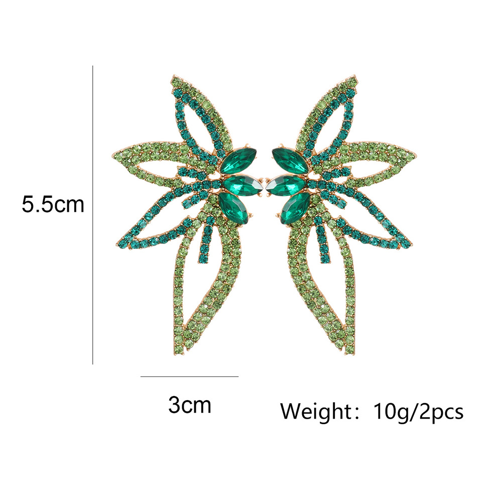 1 Pair Elegant Glam Shiny Flower Inlay Alloy Artificial Diamond Ear Studs display picture 2