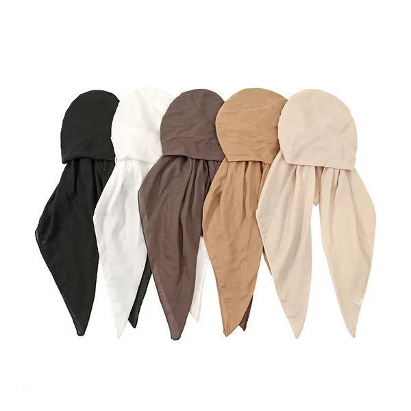 Foreign trade new national style cotton and linen elastic head scarf hat ladies four seasons daily versatile European and American solid color hat