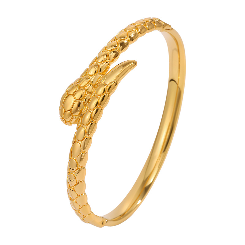 Pulsera de acero de titanio para mujer, sentido de alta gama, pulsera retro europea y americana que no se desvanece, oro de arena, apertura, circón, joyería de pulsera de acero inoxidable image 28