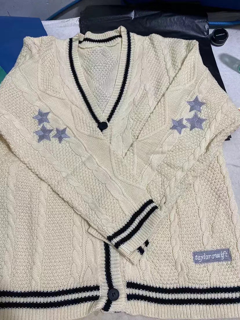 Cárdigan de mujer con cuello en v y botones de punto suave holgado_voghion.com