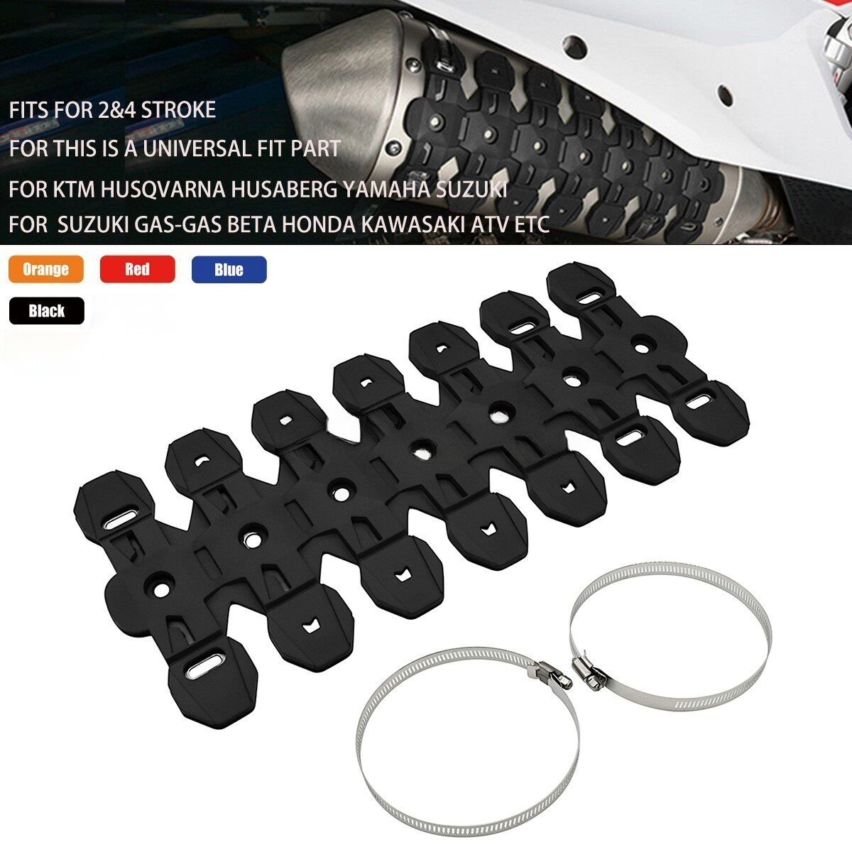 Motorcycle exhaust pipe heat shield, off-road vehicle parts, rubber anti-scald protective cover, silicone protective cover for exhaust pipe