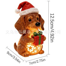 跨境创意圣诞节装饰小牛小夜灯可爱卡通动物雕像家居桌面摆件