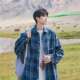 Hong Kong Tsai Artistic Men's Juvenile Sense Plaid Shirt Men's Long-sleeved 2025 New Spring and Autumn Men's Inner Shirt Jacket