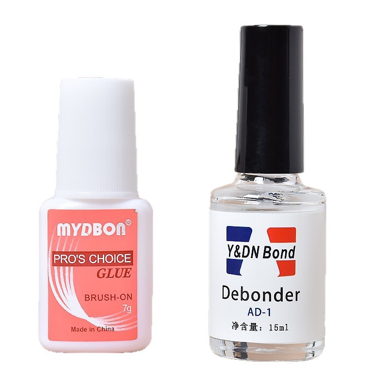 Uñas postizas sin necesidad de hornear, pegamento aplicable con pincel, removedor de pegamento, adhesivo para uñas, pegamento para decoración de uñas que no daña, accesorios para uñas
