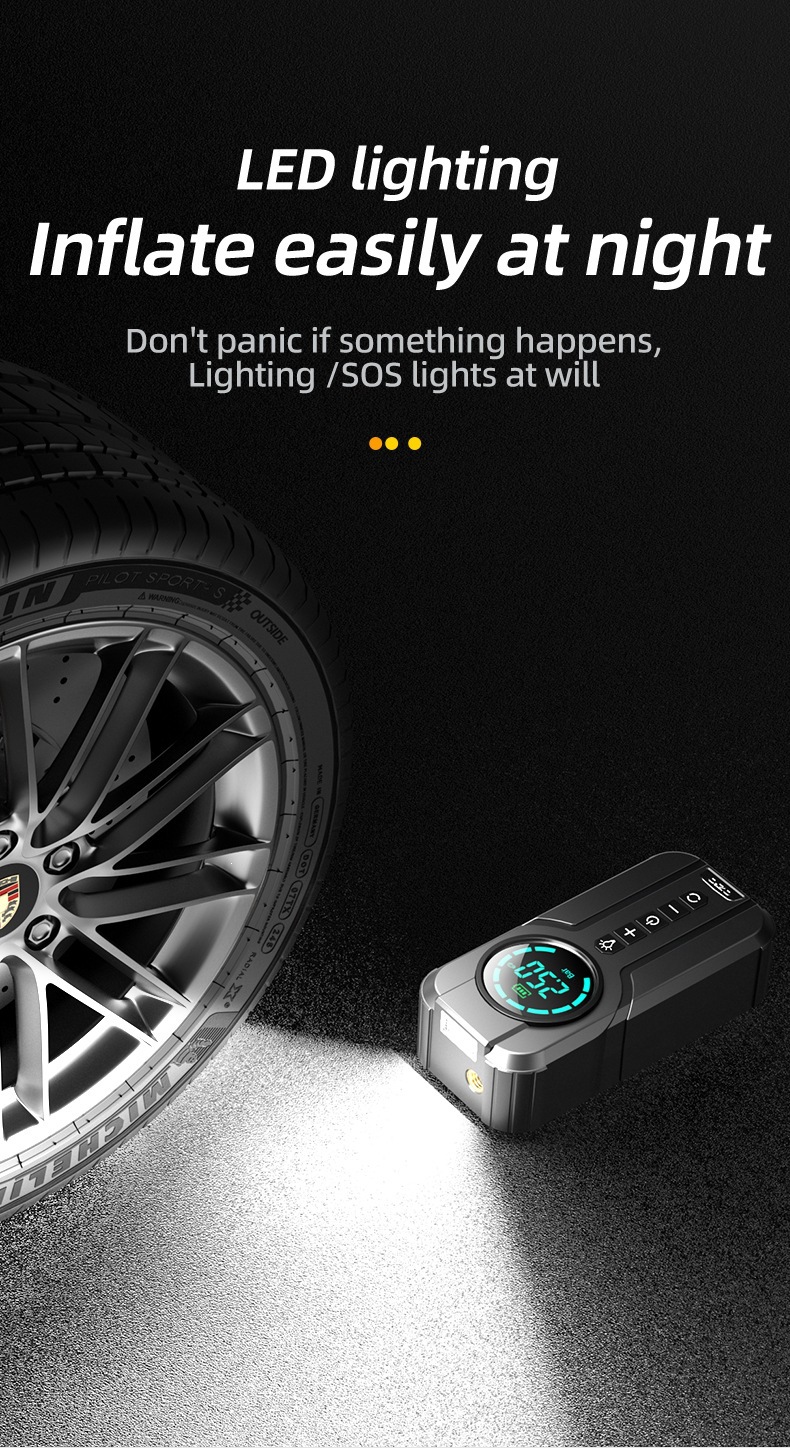 【YX1819】Cross-border wireless portable car air pump for car and electric vehicle tires 12v inflator