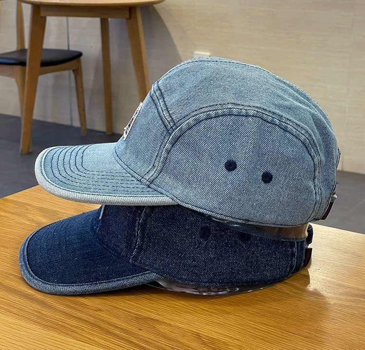 Vintage Baseballkappen aus Denim mit flachem Schirm für Herren und Damen, Harajuku Snapback Cap, modische Streetwear, 5-Panel-Skateboard-Mütze, Casquette, Gorra – Detail 11