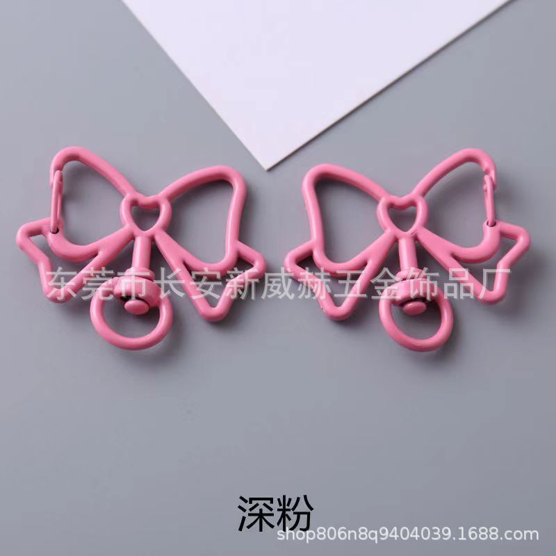 烤漆彩色蝴蝶结钥匙扣龙虾扣狗扣喷漆diy手工挂件饰品扣饰品配件|undefined
