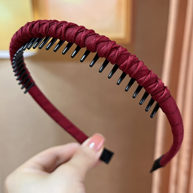 新しいレトロなラインストーンツイストヘッドバンド、ハイエンドでエレガントなヘッドバンド、ヘアピン、女性用インターネットセレブスタイルのつば広ヘアプレス洗顔フープ|undefined